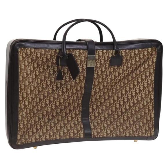 DIOR Trotter Canvas Suitcase Brown - Picture 1 of 13
